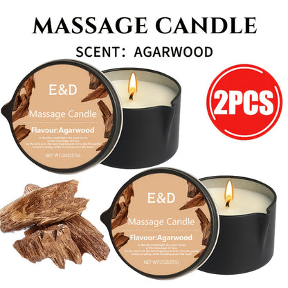 Massage Oil Candle 2-in-1 Soy Wax Scented Candle with Essential Oil — Moisturizing Warm Body Lotion for Spa Pedicure Relaxation Aromatherapy Gift for Women 2oz Multiple Scents