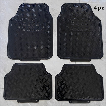 Waterproof Car Floor Mats 4pcs Set – PVC All-Weather Protection, Dustproof Easy-Clean Full Set for Cars, SUVs & Trucks, Anti-Slip, Multiple Colors Available