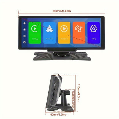 10.2-Inch Large Car Screen, Ultra-Clear. Supports BT Wireless to Phone for Carplay/Android Auto. Has Reversing Assistance, Music/Vid Entertainment, Navigation, Call Answering. Ideal for All Cars Like Sedans, Off-Roaders, Suvs, Rvs, Without Battery