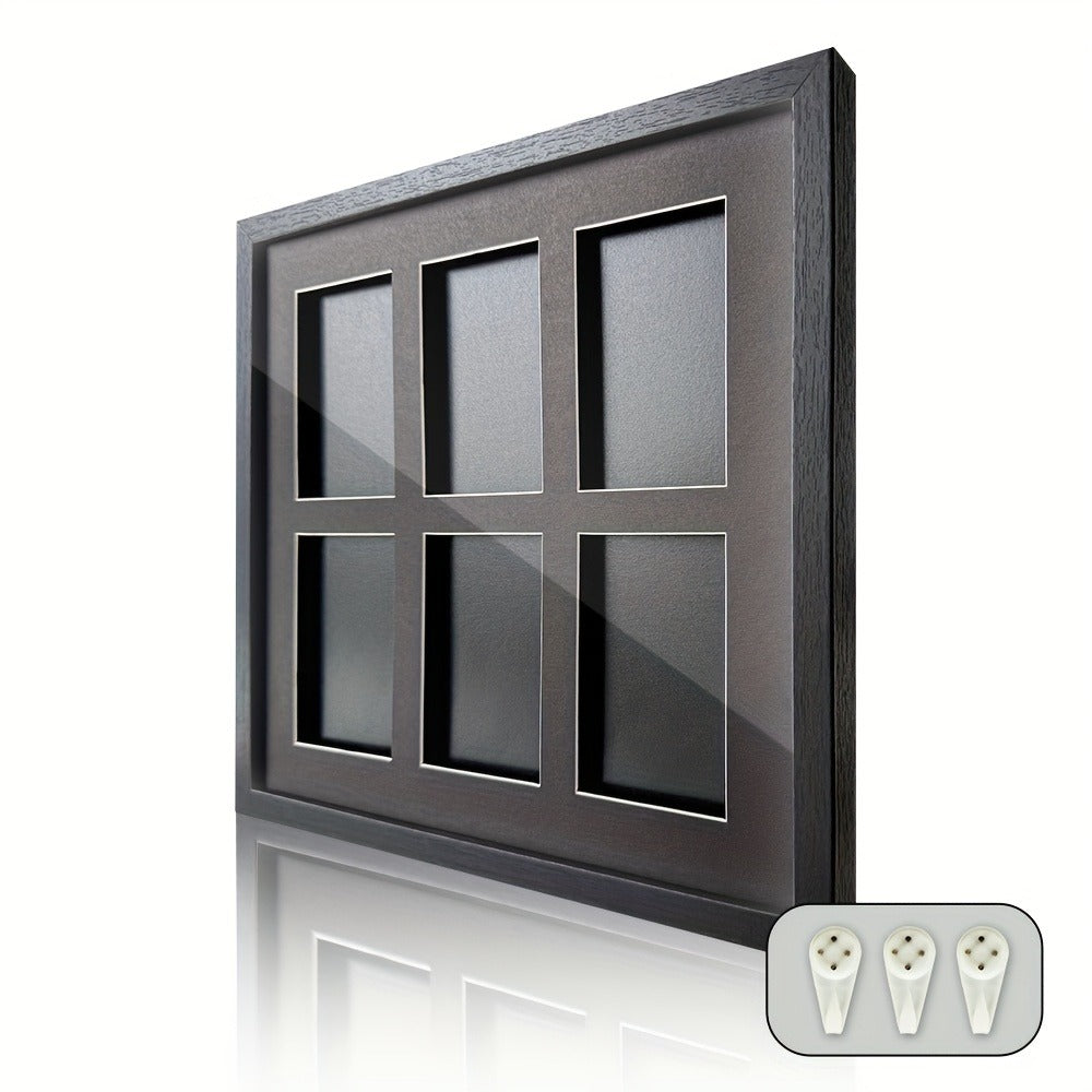 Trading Card Display Case Wall Mounted Wood Frame – Pokemon TCG Sports Cards 35–360pt Compatible, 1/2/4/6/10 Grid Options, Card Collector Gift for Teen & Adult Ages 14+