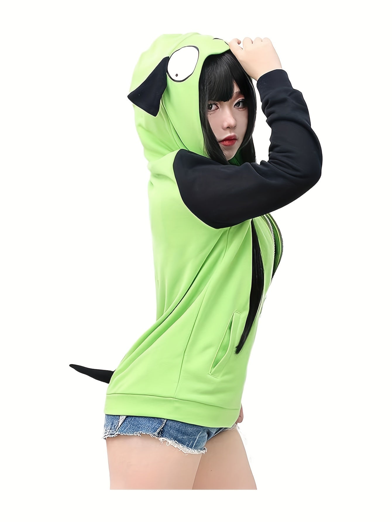 Women's Grass Green Polyester Jacket - product view 7