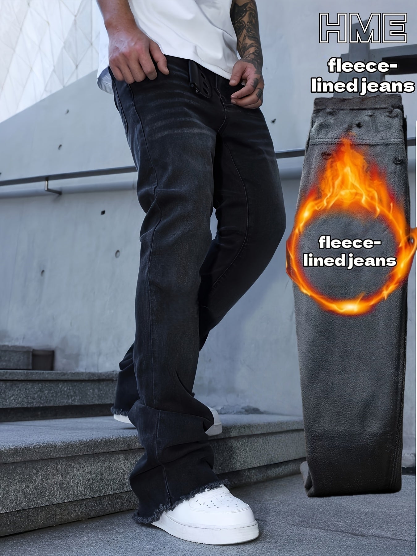 Men's Bootcut Jeans - Classic Wash Clean Finish Modern