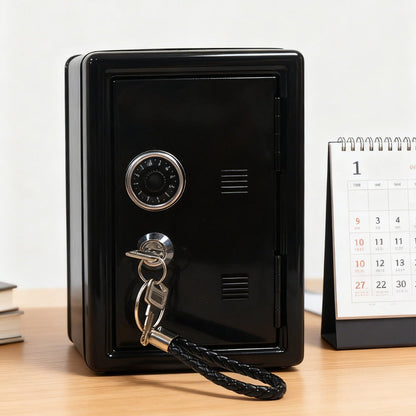 Metal Coin Bank with Key & Combination Lock – Secure Cash Storage Piggy Bank with Removable Drawer for Kids & Adults, Back to School, Halloween, Christmas & New Year Gift