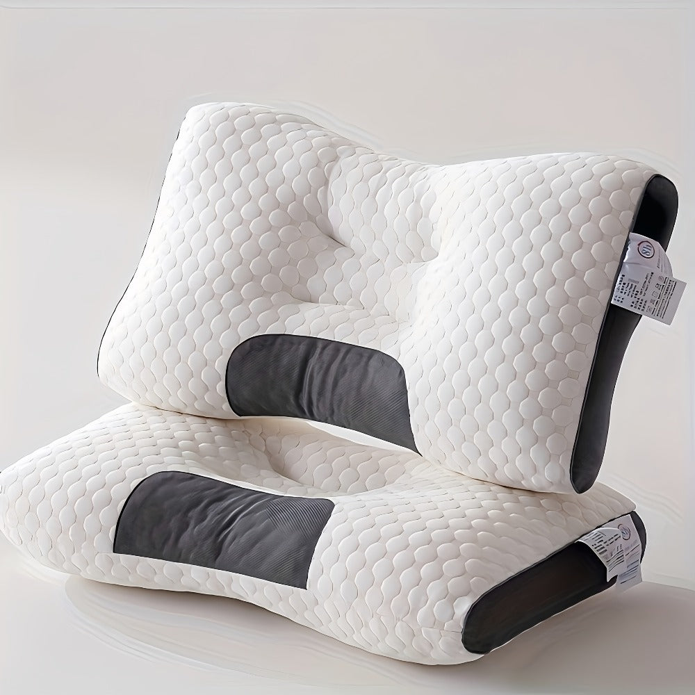 Ergonomic Neck Pillow 2-Pack Adjustable Cervical Support Pillow for Side Back Sleepers Contoured Memory Foam Neck Pillow Travel Home Sleeping