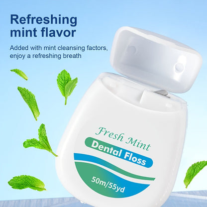 Dental Floss Picks 6pcs Mint Flavor - Plaque Remover Interdental Cleaner Oral Care Floss Sticks Fine Thread Teeth Cleaning Tool Intertooth Flossers