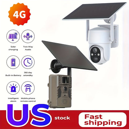 4G LTE Solar Trail Camera – 2K 1440p, No-Glow Night Vision 75ft, 0.2s Trigger, Built-in SIM, Remote Viewing, Wildlife Hunting Camera
