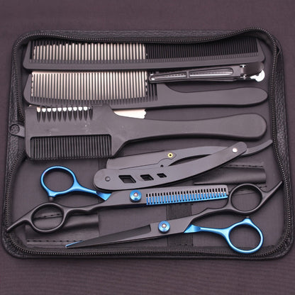 Professional Hair Cutting Scissors & Thinning Shears Set 6.0 Inch - 4CR Stainless Steel 62HRC, 20-30% Thinning Rate, Hairdressing Comb & Razor Included, Salon & Home Use for Stylists