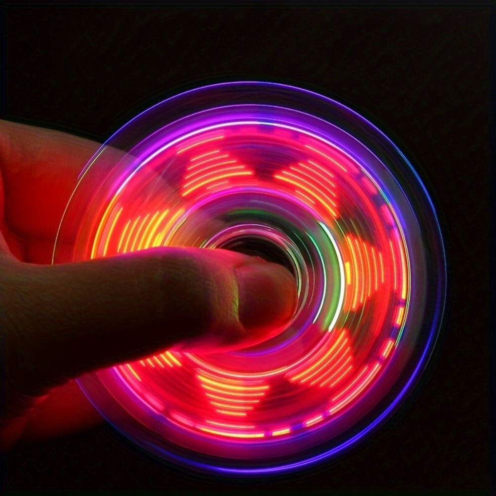 LED Spinning Top Fidget Toy 12 Pack Glow in the Dark Crystal Gyroscope with Vibrant Lights 4-Gear Colorful Spin Top for Kids Boys Girls Party Favors Birthday Christmas Gift