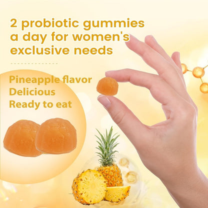 Women's Probiotic Gummies for Vaginal Health & Intimate Balance – 60 Count Pineapple Flavor, Supports Healthy Flora, Yeast Balance & Intimate Moisture, Daily Feminine Wellness Supplement