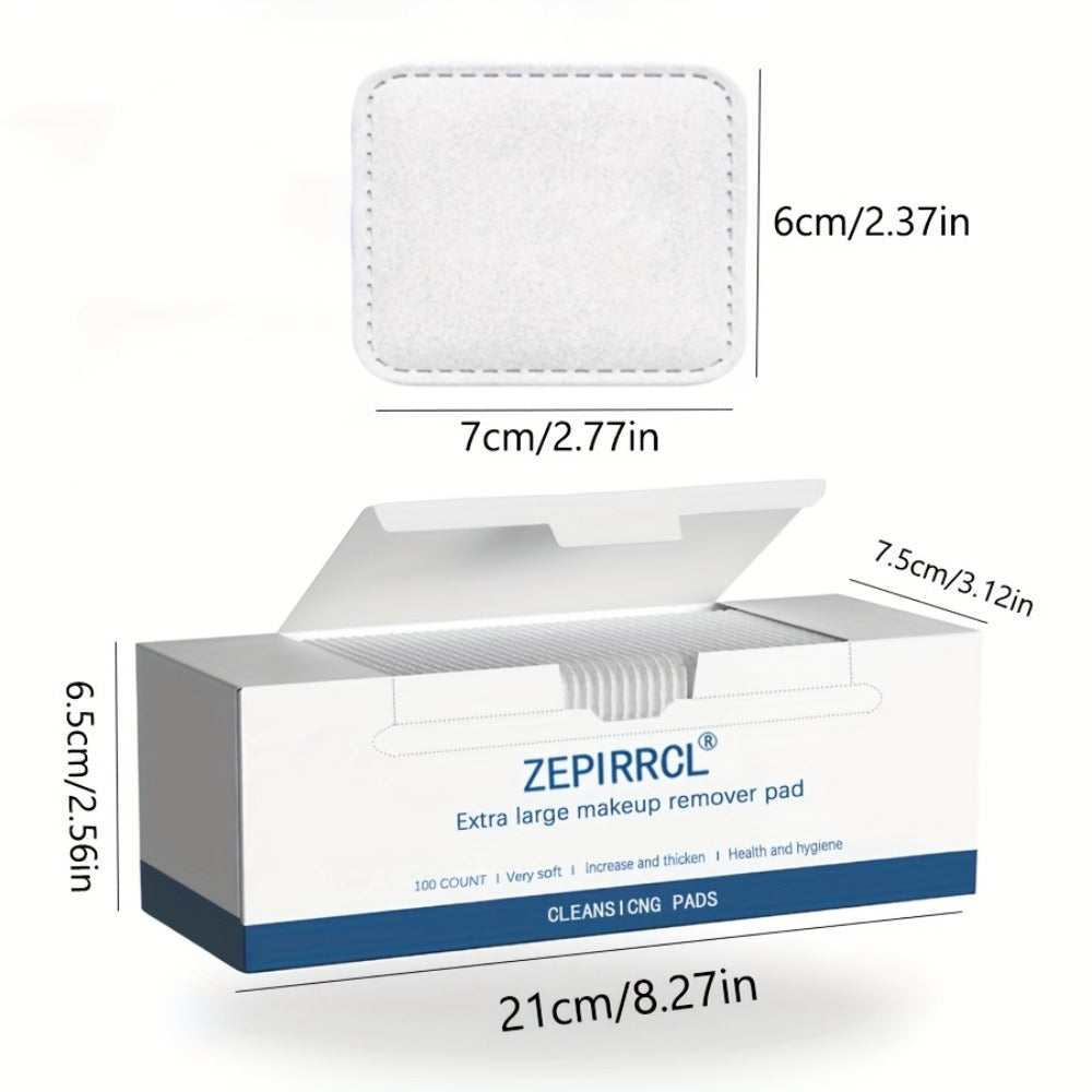 Makeup Remover Pads Disposable 100/200pcs – 3-Layer Thickened Cotton Squares for Face Cleansing, Skincare & Nail Polish Removal, Soft Touch No Friction, 2.76x2.36 inch, Individually Boxed