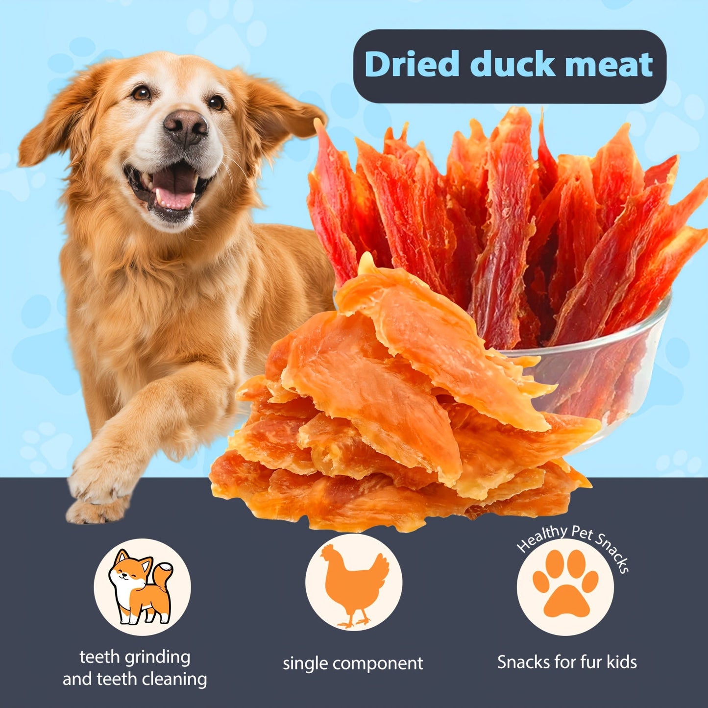 Dog & Cat Chicken Duck Jerky Treats – Freeze-Dried Meat Snacks with Teething Sticks Combo Pack 100g 200g Options