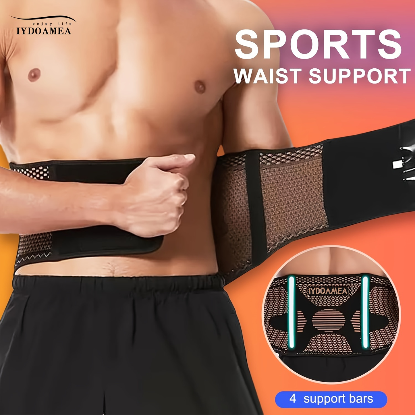 Lumbar Support Belt with Copper Compression – Breathable Lower Back Brace for Men & Women, Adjustable Hook-Loop Waist Support for Heavy Lifting Work Workout Gym, S to 4XL