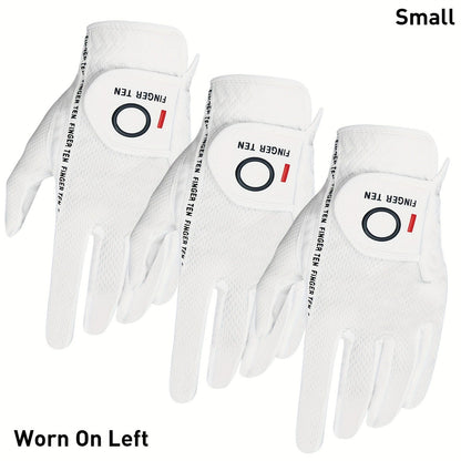 Wet Weather Golf Gloves Rain Grip 3-Pack for Men | Breathable Water-Resistant Golf Gloves for Left & Right Hand – Durable Comfortable Fit in Hot & Wet Conditions (Black, Gray, White | S–3XL)