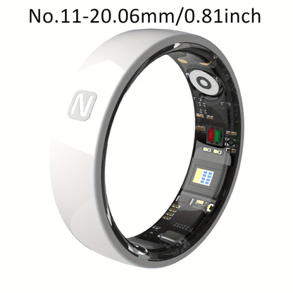 Fitness Tracker Smart Ring – IP68 Waterproof, Sleep & Step Monitor, Crystal Charging Case, Stainless Steel | Men & Women Sizes 7–13