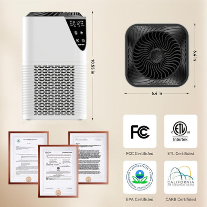 Air Purifier H13 True HEPA Filter for Large Room - Aromatherapy Diffuser, 1076 Sq Ft Coverage, 25dB Ultra Quiet, Removes 99.97% Odors Dust Smoke, Bedroom Kitchen Living Room, Energy Saving Night Light