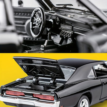 Dodge Challenger Diecast Model Car Zinc Alloy Collectible Static Replica – Highly Detailed Home & Office Decor, Birthday Christmas Gift for Car Enthusiasts (Blue / Black / White)