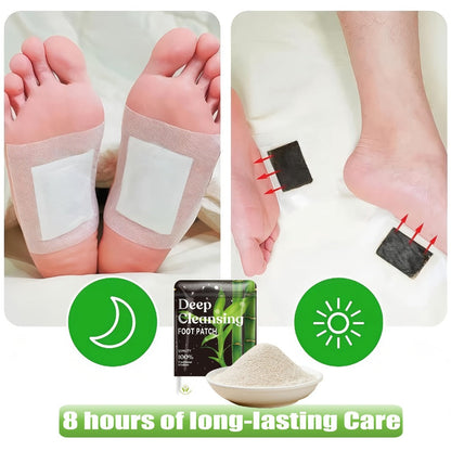 Detox Foot Patches with Bamboo Vinegar Ginger & Lavender — Natural Plant Formula Deep Cleansing Overnight Foot Pads, Moisturizing Soothing Foot Care for Tired Aching Feet, Home Spa Wellness Gift