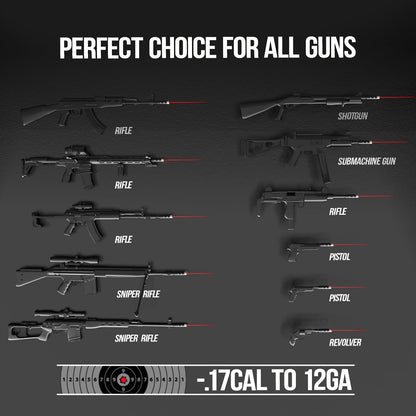 Laser Bore Sighter Kit with 64 Adapters, Red Laser Bore Sight for Rifles Shotguns Pistols Revolvers, Multi-Caliber .17 to 12GA Boresighter 400 Yard Range 72Hr Battery Life Class IIIA
