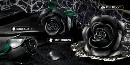 Black Rose Building Blocks Set 152 Pieces – 3 Gothic Artificial Flower Bouquet Brick Model Kit for Adults Teens, Unique Display Decor Gift for Valentine Birthday Anniversary Halloween Christmas