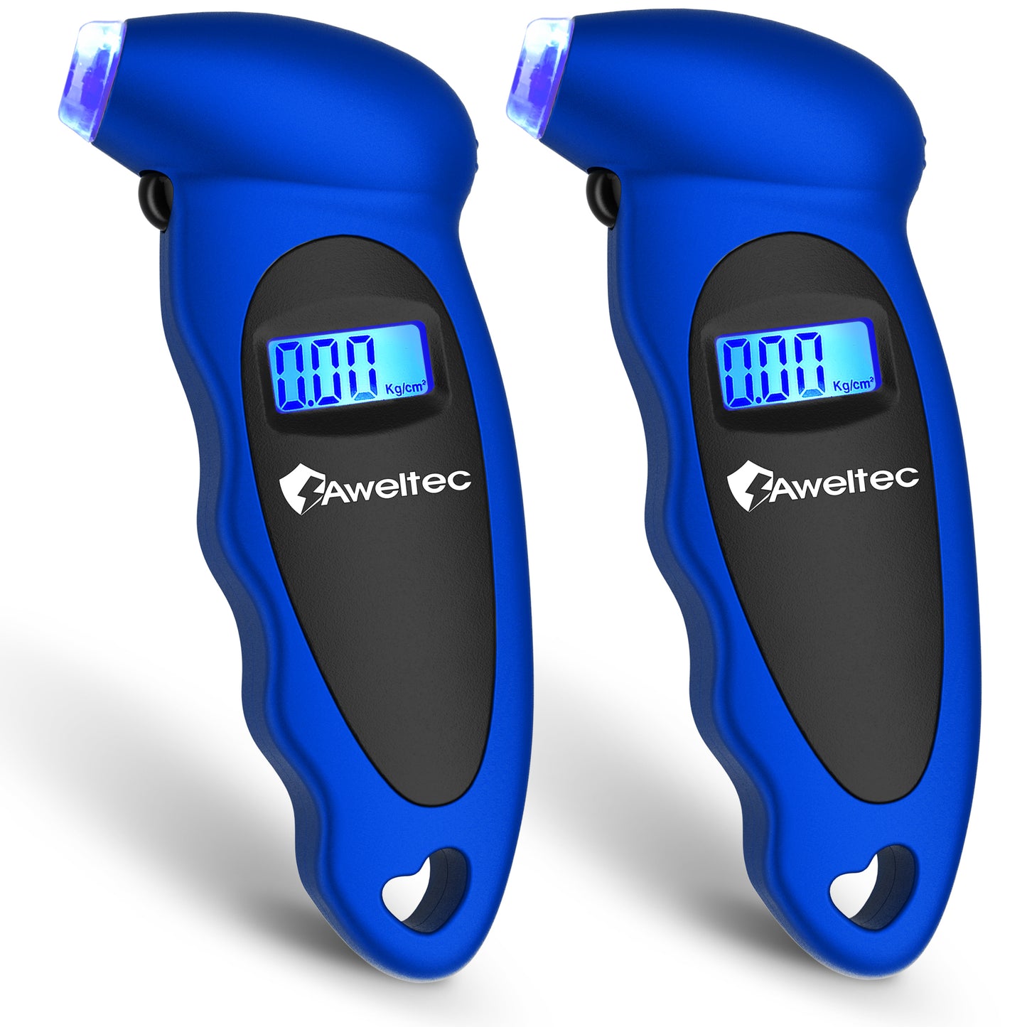 Digital Tire Pressure Gauge 2-Pack, 150 PSI with Backlit LCD, 4 Modes & Non-Slip Grip – Fits Car, Truck, Motorcycle & Bicycle – Red/Silver/Black