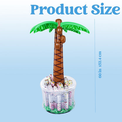 5FT Inflatable Palm Tree Drink Cooler – Tropical Beverage Ice Bucket for Luau Hawaiian Pool Party Decorations | Beach Theme Birthday & Summer Outdoor Party Supplies, Indoor & Outdoor Use