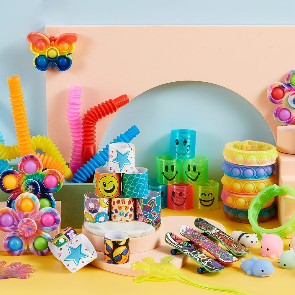 Party Favors Toys 60 Pack – 9 Styles Bulk Fidget Toy Set for Kids, Goodie Bag Fillers, Birthday Party Prizes, Pinata Stuffers, Classroom Rewards for Boys & Girls