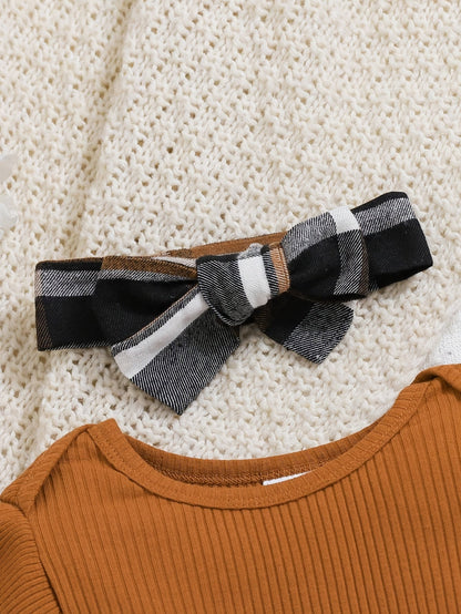 Baby Girls Outfit Set - 2-Piece Plaid