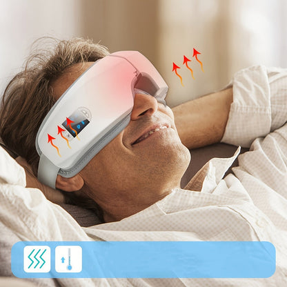 Eye Massager 4D Kneading Vibration Hot Compress Bluetooth Music Massage – Rechargeable Portable Eye Relax Device for Stress Relief