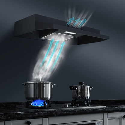 Range Hood 30 Inch Under Cabinet | Ducted & Ductless Convertible Kitchen Vent Hood with LED Light & 2-Speed Exhaust Fan, Stainless Steel – Black, White & Silver, Easy Install