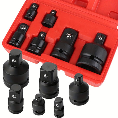 6pcs Impact Adapter And Reducer Head Kit, 1/4, 3/8, 1/2, 3/4 Inch Female-to-male Air Square Drive Conversion Wrench Tool, Highly Suitable for Auto Repair And Mechanical Work with Protective Cover, The Perfect Gift for Maintenance Technicians