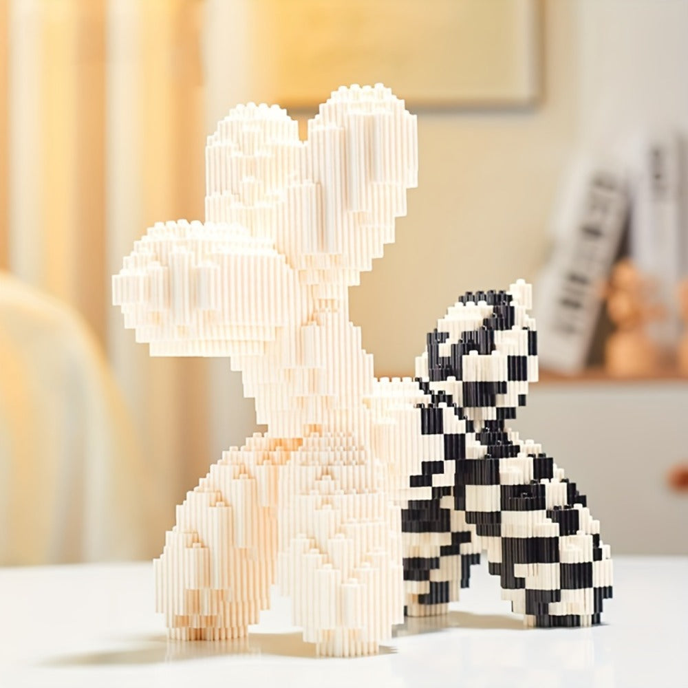 Balloon Dog Building Blocks Set – Colorful Interlocking Brick Sculpture Pop Art Home Decor Display Model for Adults Teens Art Lovers Birthday Christmas Gift 5 Colors