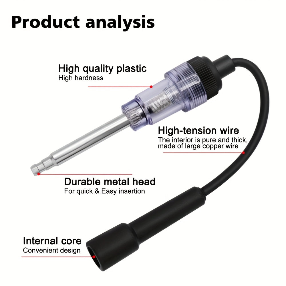 3pcs Spark Plug Tester - Automotive Diagnostic Tool with Glowing Bulb, Durable Metal Construction & Easy-Use Design for Cars, Lawnmowers, Engines, Spark Plug Tool