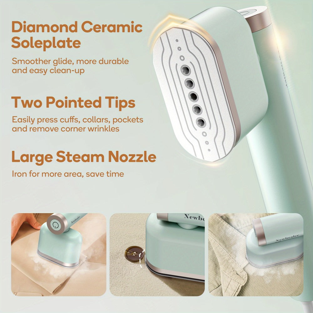 Handheld Garment Steamer 1200W – Portable Clothes Steamer with 15-Second Heat-Up, Dual Steam Settings, Lightweight Travel & Home Steam Iron for Suits, Dress Shirts & Formal Wear