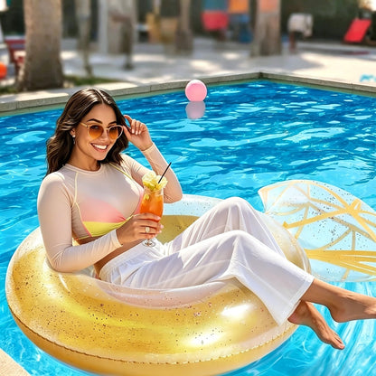 Giant Engagement Ring Pool Float 49×31 Inch Inflatable Diamond Ring Floatie for Bachelorette Party Bridal Shower Wedding Pool Decoration Adults Gold White Pink