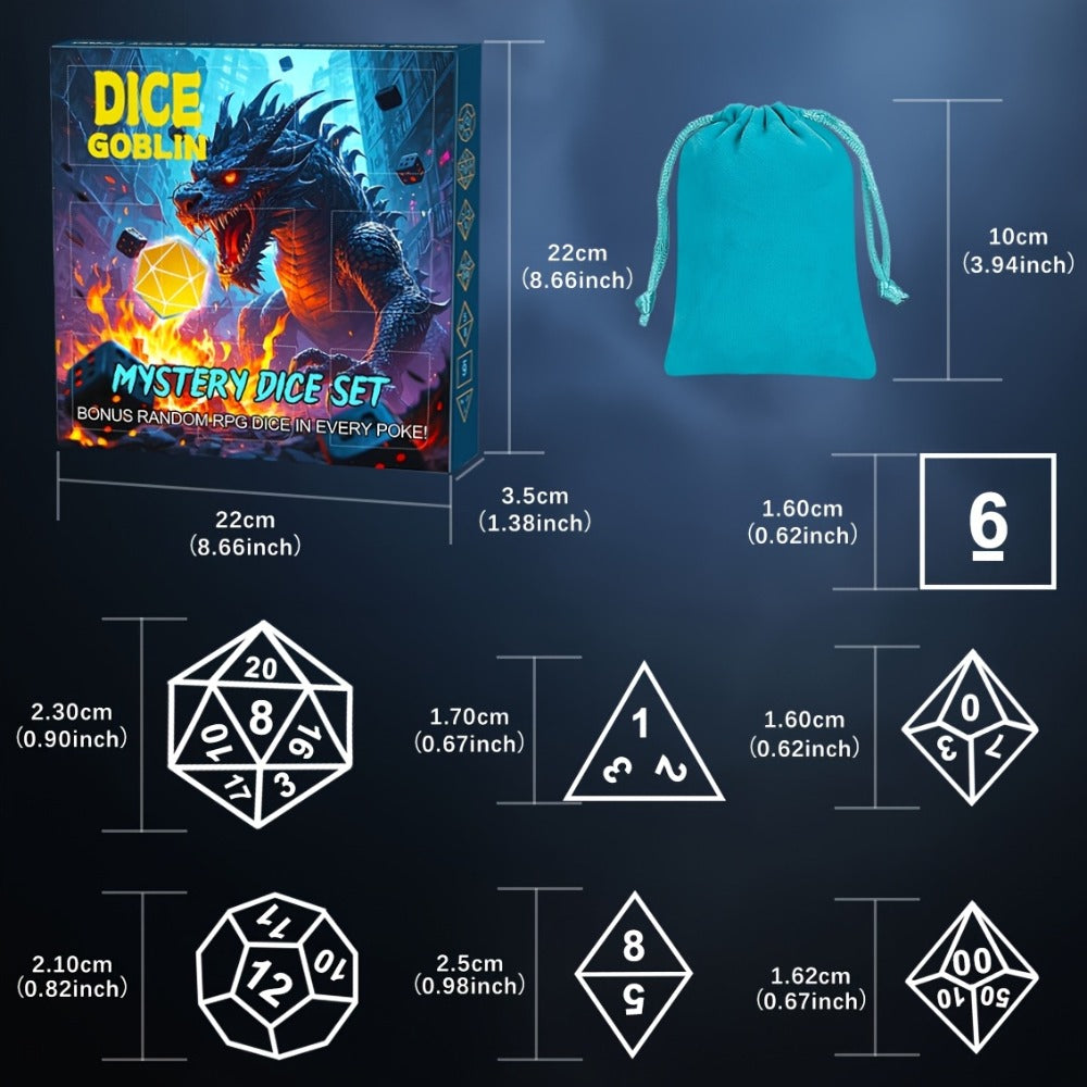 Mystery Box DnD Dice Set 72pcs Blind Box 9 Sets Random Polyhedral Dice with Pouches – D4 D6 D8 D10 D12 D20 Surprise Gift for D&D RPG Tabletop Gamers