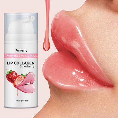 Collagen Lip Mask Overnight Plumping 30g — Moisturizing Repair Treatment for Dry Cracked Chapped Lips Night Care Revitalizing Softens Protects Firms Lip Skin Women 1.05oz