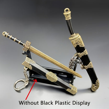 Miniature Metal Swords Set 7pcs Ancient-Inspired Collectible Pendant with Sheath – Military Theme Durable Metal Mini Sword Toy Gift for Anime Game Enthusiasts Ages 14+