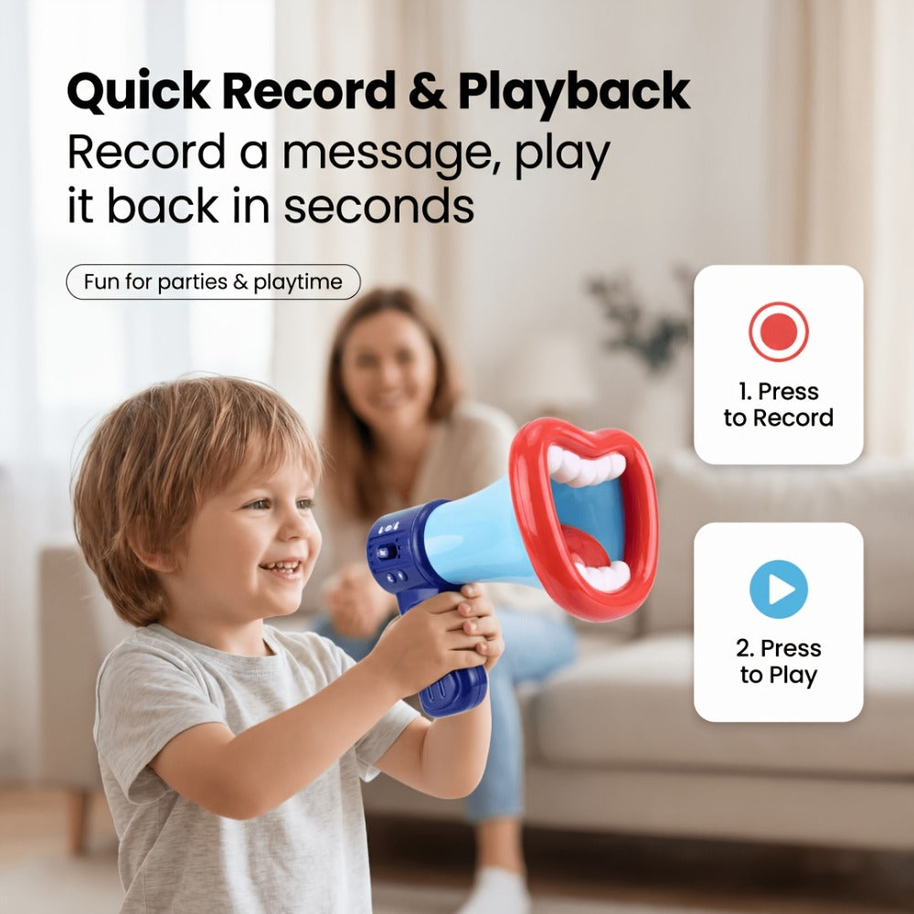 Voice Changer Megaphone Toy for Kids – Funny Big Mouth Handheld Megaphone with Multi Sound Effects, Novelty Prank Toy for Birthday Party, Christmas Gift, Interactive Game Prop
