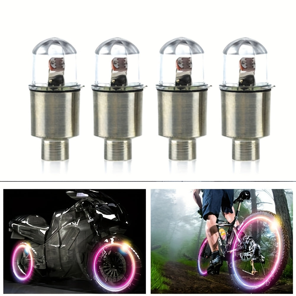12pcs Colorful Wheel Light Cap Car Tire Valve Core