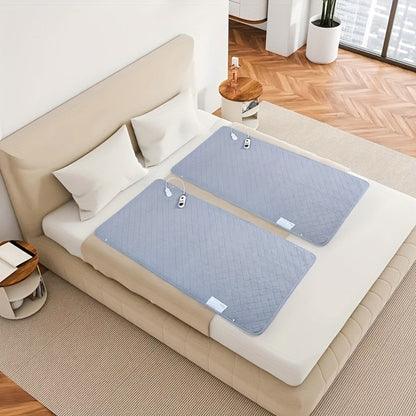 Extra Large Electric Heating Pad 63"x31.5" with Remote Control - 9 Adjustable Heat Levels, 4 Timer Settings, Quick Heating, Machine Washable, for Bed Massage Table Camping Sleeping Bag, Gray & Brown