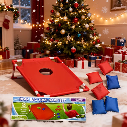Portable Cornhole Bean Bag Toss Game Foldable Board 12 Bean Bags Storage Bag Outdoor Backyard Camping Party Game Kids Adults Family Birthday Holiday Gift Red Blue