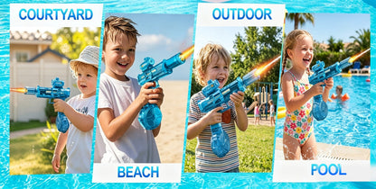 Electric Water Gun High Pressure Automatic Squirt Blaster with LED Flash & USB-C Rechargeable – 40ft Long Range Rapid Fire for Kids Teens Adults, Pool Beach Backyard Summer Outdoor Toy Gift