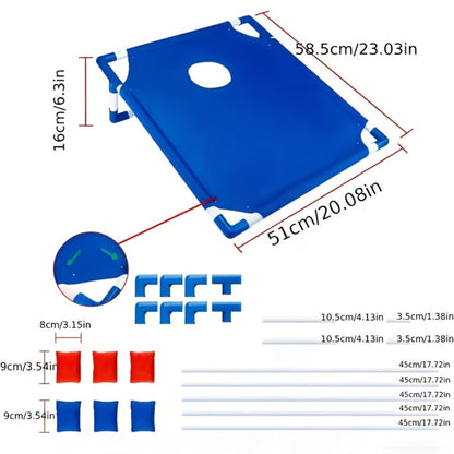 Portable Cornhole Game Set for Outdoor – 2 Boards with 12 Bean Bags & Storage Bag, Blue & Red, for Backyard Beach Tailgate Party Family Fun | Best Outdoor Gift for Adults and Kids