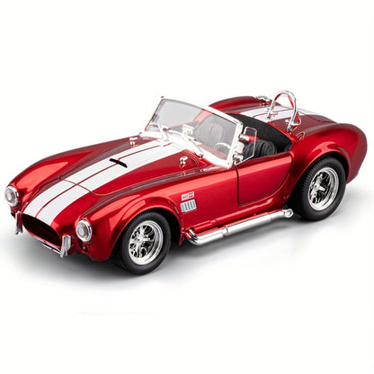 Shelby Cobra 1:22 Scale Zinc Alloy Diecast Model Car – Collector-Grade Exhibition-Quality Replica with Openable Doors, Static Display for Home Office Desk, Birthday Gift (Black / Blue / Red)