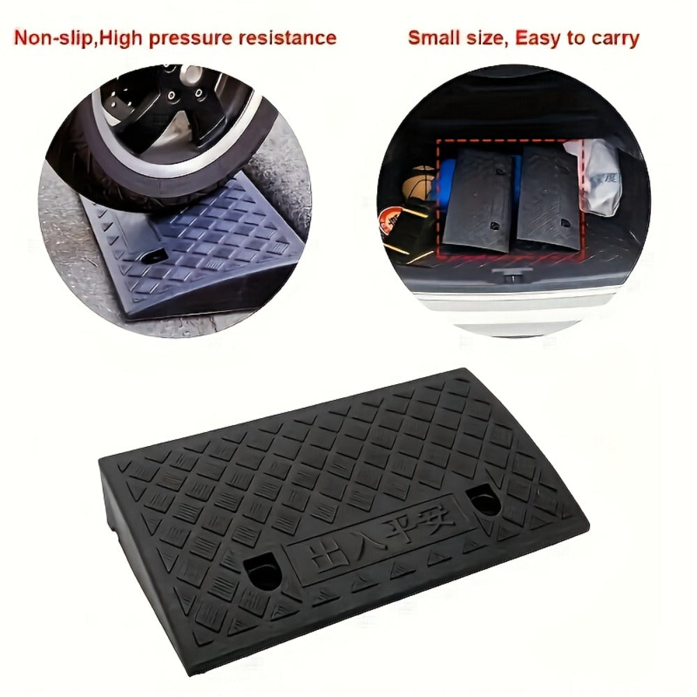 Portable Plastic Car Ramps - Heavy Duty Anti-Slip Threshold Ramps for Cars, Wheelchairs, Bicycles & Medical Equipment, Weather Resistant, Multiple Heights Available