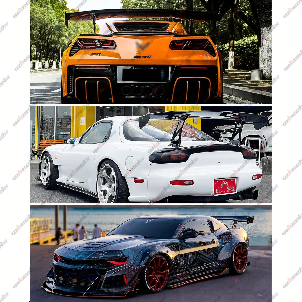 57 Inch Universal Rear Trunk Spoiler Wing GT Style ABS Racing Car Spoiler Compatible with Sedan Coupe Hatchback Wide Adjustable Rear Spoiler Wing Matt Black/ Glossy Black/ Carbon Fiber