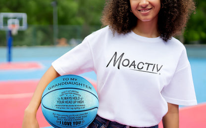 Engraved Basketball Gift for Grandson & Son - Size 7 PU Indoor Outdoor with Pump, Inspirational Message, Birthday Christmas Gift, Multi-Color