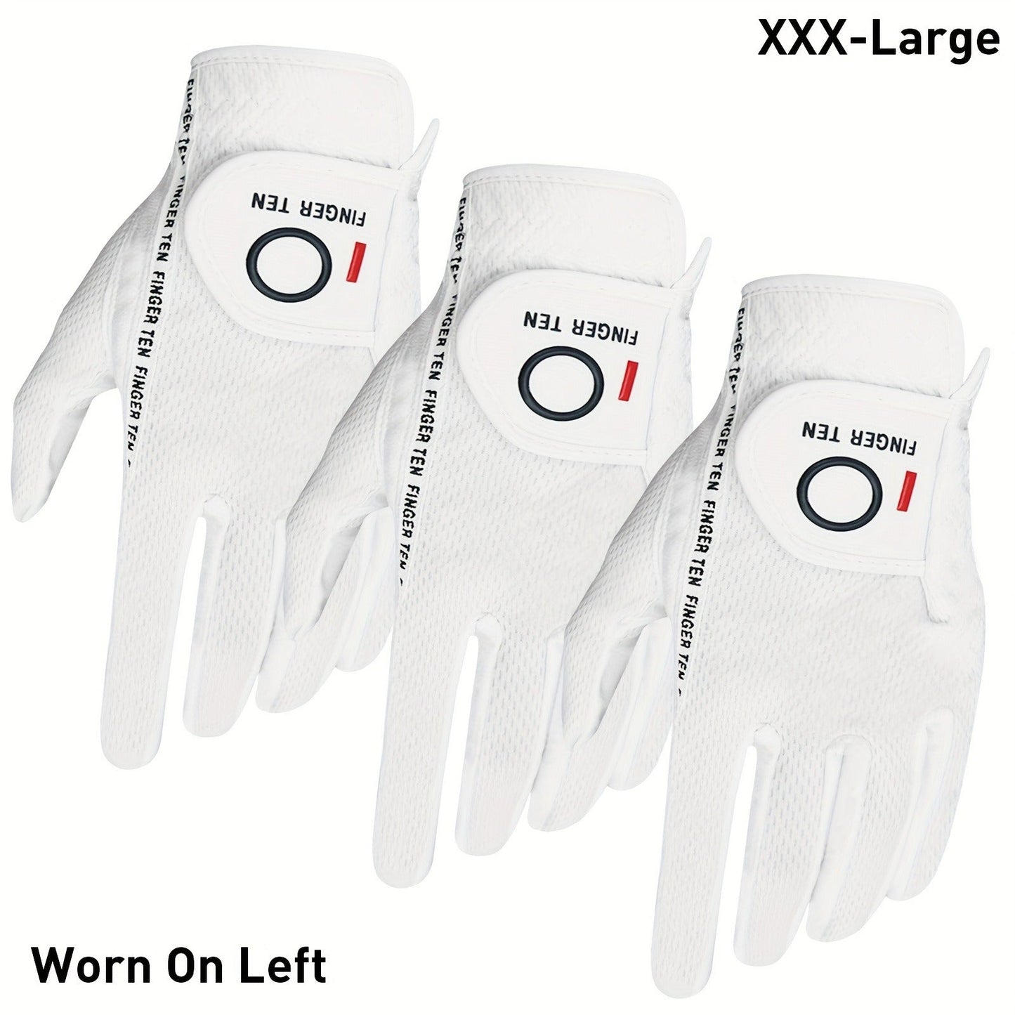 Wet Weather Golf Gloves Rain Grip 3-Pack for Men | Breathable Water-Resistant Golf Gloves for Left & Right Hand – Durable Comfortable Fit in Hot & Wet Conditions (Black, Gray, White | S–3XL)