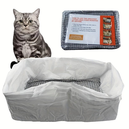 Cat Litter Filter Bags 10-Pack – Reusable Washable Mesh Sifting Bags for Litter Box, Quick-Clean Cat Litter Strainer Net, Easy Scooping Accessory for Indoor Cats, 47x36x17cm