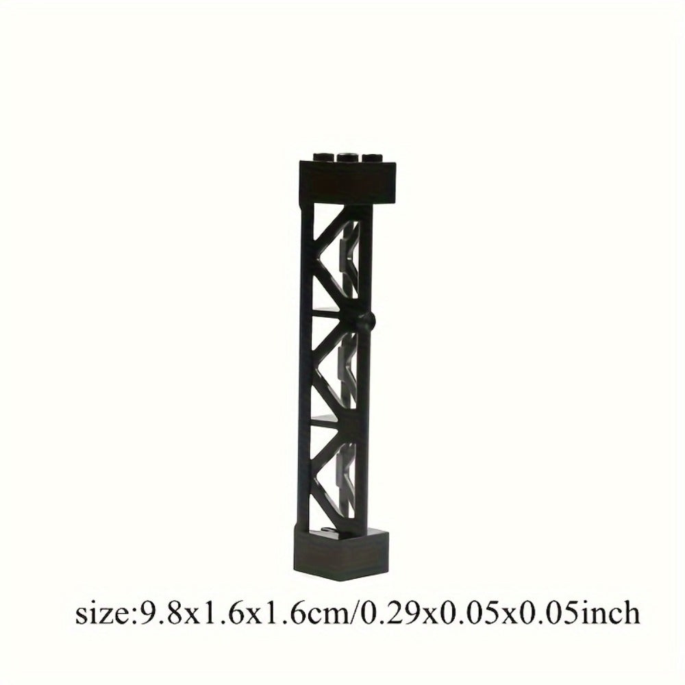 2x2x10 Pillar Support Bricks 20pcs Black – LEGO-Compatible Column Rod Blocks for MOC City Train Girder Military Architecture Builds, Parts 58827 95347, Bulk Brick Accessory for Kids & Adults